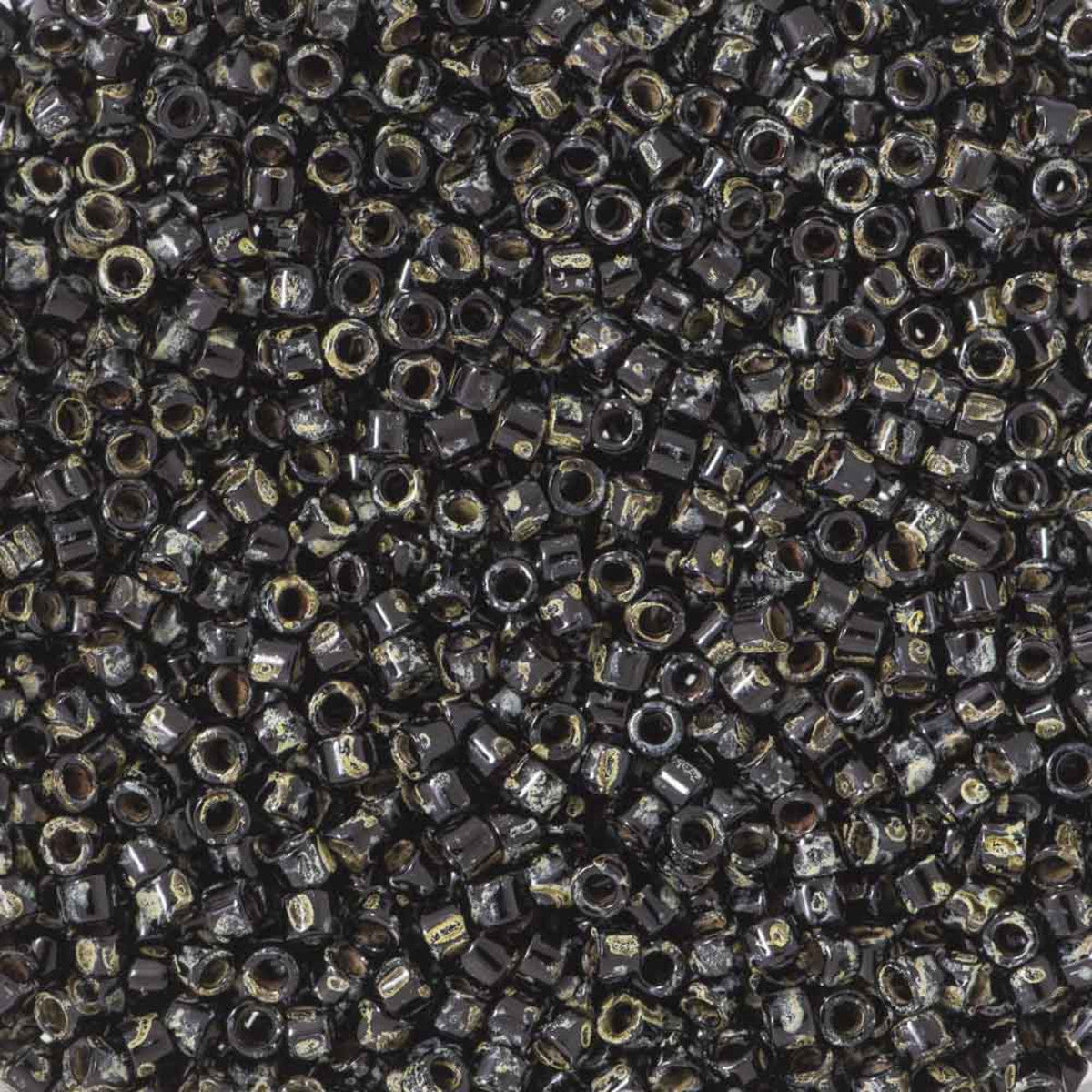 DB2261, Miyuki Delica 11/o, Smokey Obsidian Picasso – High