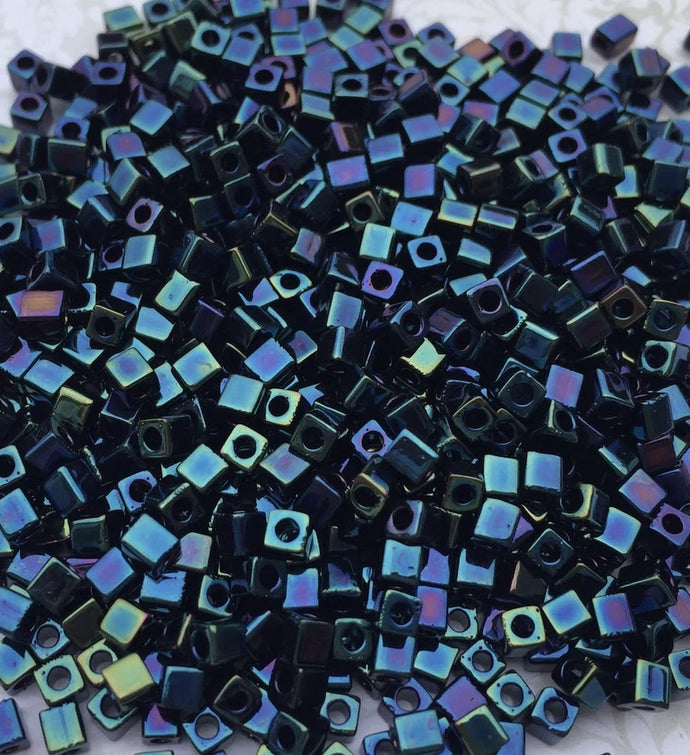 CUB5, Miyuki Cube, 1.8mm, Metallic Dark Blue Iris