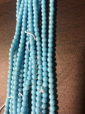 DRK117, Druk Bead, 4mm, Turquoise Opaque, 16in strand