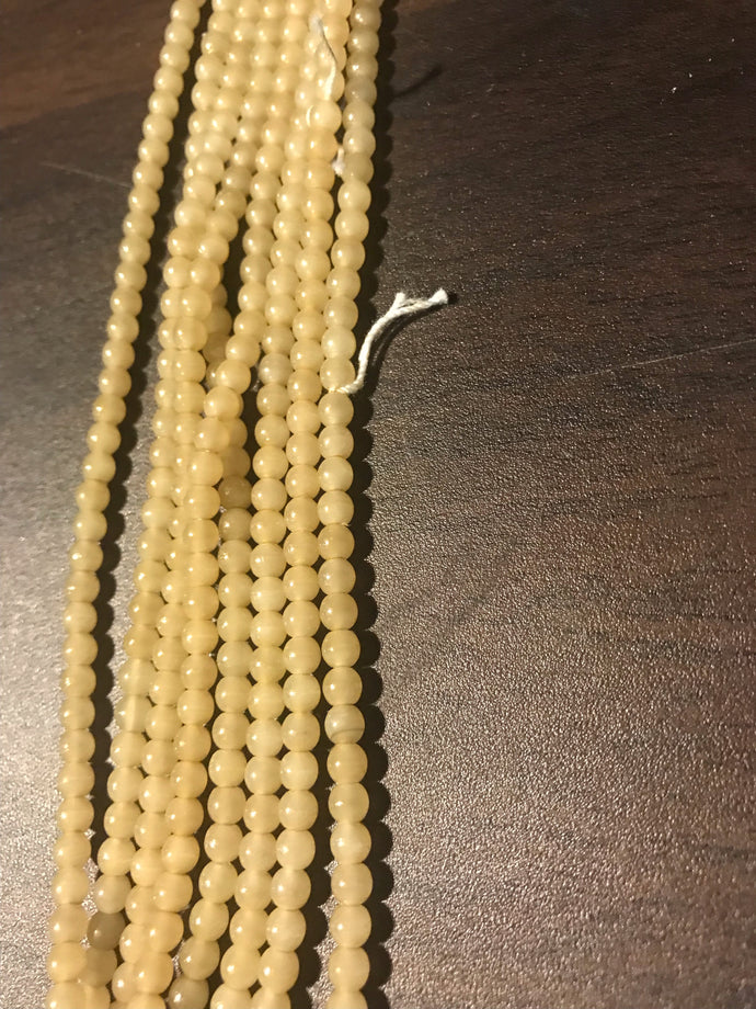 DRK123, Druk Bead, 4mm, Khaki, 16in strand