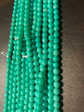 DRK124, Druk Bead, 4mm, Light Turquoise, 16in strand