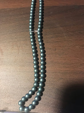 DRK37, Druk Bead, 6mm, Dark Green Satin, 16in strand