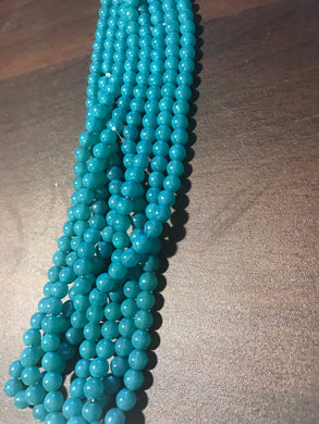 DRK4, Druk Bead, 6mm, Teal, 16in strand