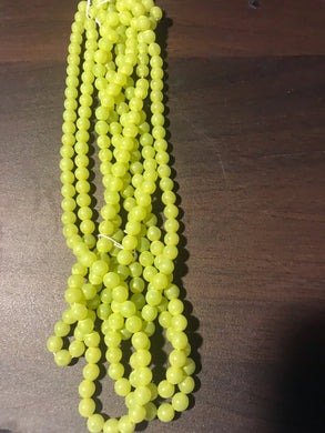 DRK71, Druk Bead, 6mm, Lime, 16in strand