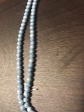 DRK83, Druk Bead, 4mm, Light Blue Granite, 16in strand