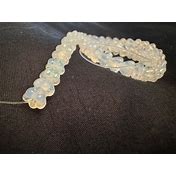 FLWR20, Baby Bell Flower, Luster Iris Milky White, 25 beads (1 strand) Per Strand