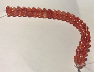 FLWR32, Bell Flower, 8x6mm, Coated Orange Sherbet Per Strand