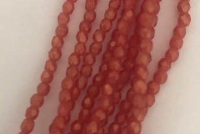 FP278, Fire Polish, 2mm, Sueded Gold Ruby, 50 beads (1 strand)