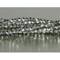 FP39, Fire Polish, 6mm, Silver, 25 beads (1 strand)