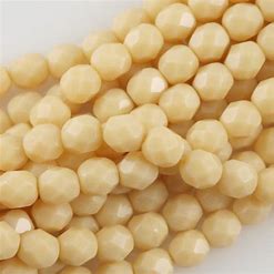 FP96, Fire Polish, 4mm, Opaque Light Beige, 50 beads (1 strand)