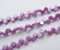 HC10, Honeycomb Bead, 6mm, Pastel Lilac Per Strand