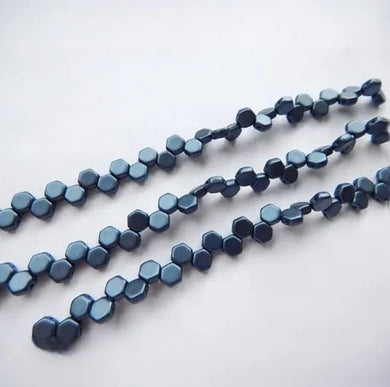 HC7, Honeycomb Bead, 6mm, Pastel Montana Blue Per Strand