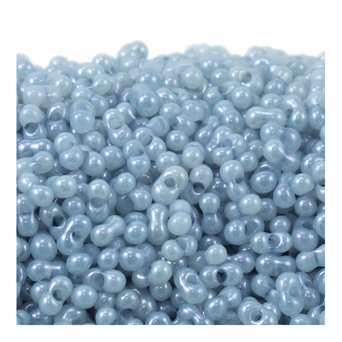 PNT9, Peanut Bead, 2X4mm, Ceylon Dusky Blue Opal