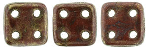 SC484, Czech Quadratile, 6mm, Opaque Red Bronze Picasso