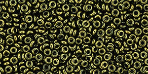 TN11422, TOHO Demi Round, Gold Lustered Dark Antique Bronze