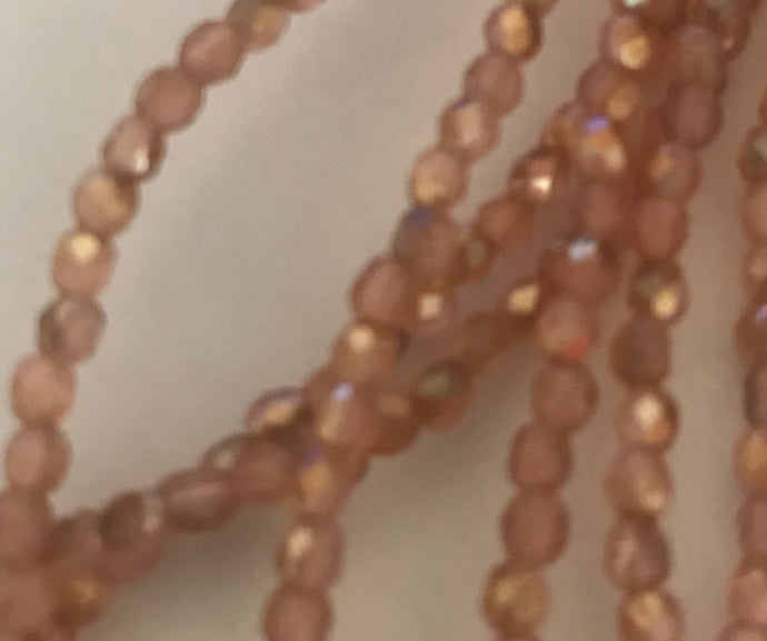 FP284, Fire Polish, 2mm, Milky Pink Celsian, 50 beads (1 strand)