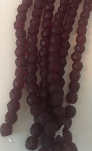 FP228, Fire Polish, 5mm, Frosted Deep Ruby, 25 beads (1 strand)