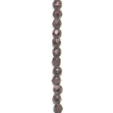 FP176, Fire Polish, 2mm, Metallic Suede Dark Plum, 50 beads (1 strand)