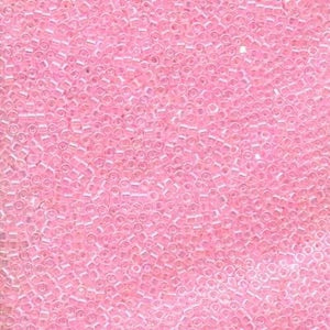 DB0071, Miyuki Delica 11/o, Pink Inside Dyed AB