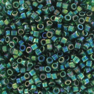DB0175 Miyuki Delica Seed Beads, 11/0 Size, Green Transparent Rainbow